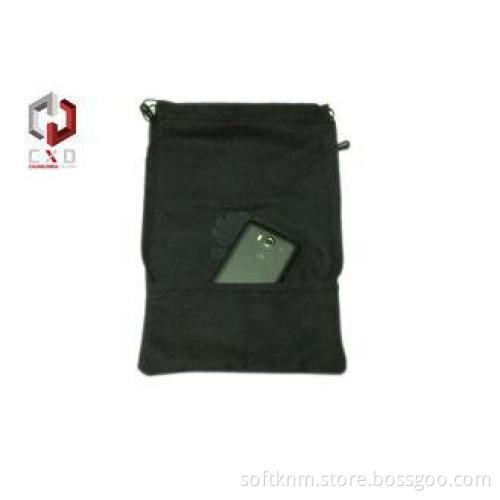 Mobile Phone Black Velvet Drawstring Bag With Bell Promotio